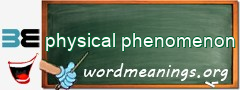 WordMeaning blackboard for physical phenomenon